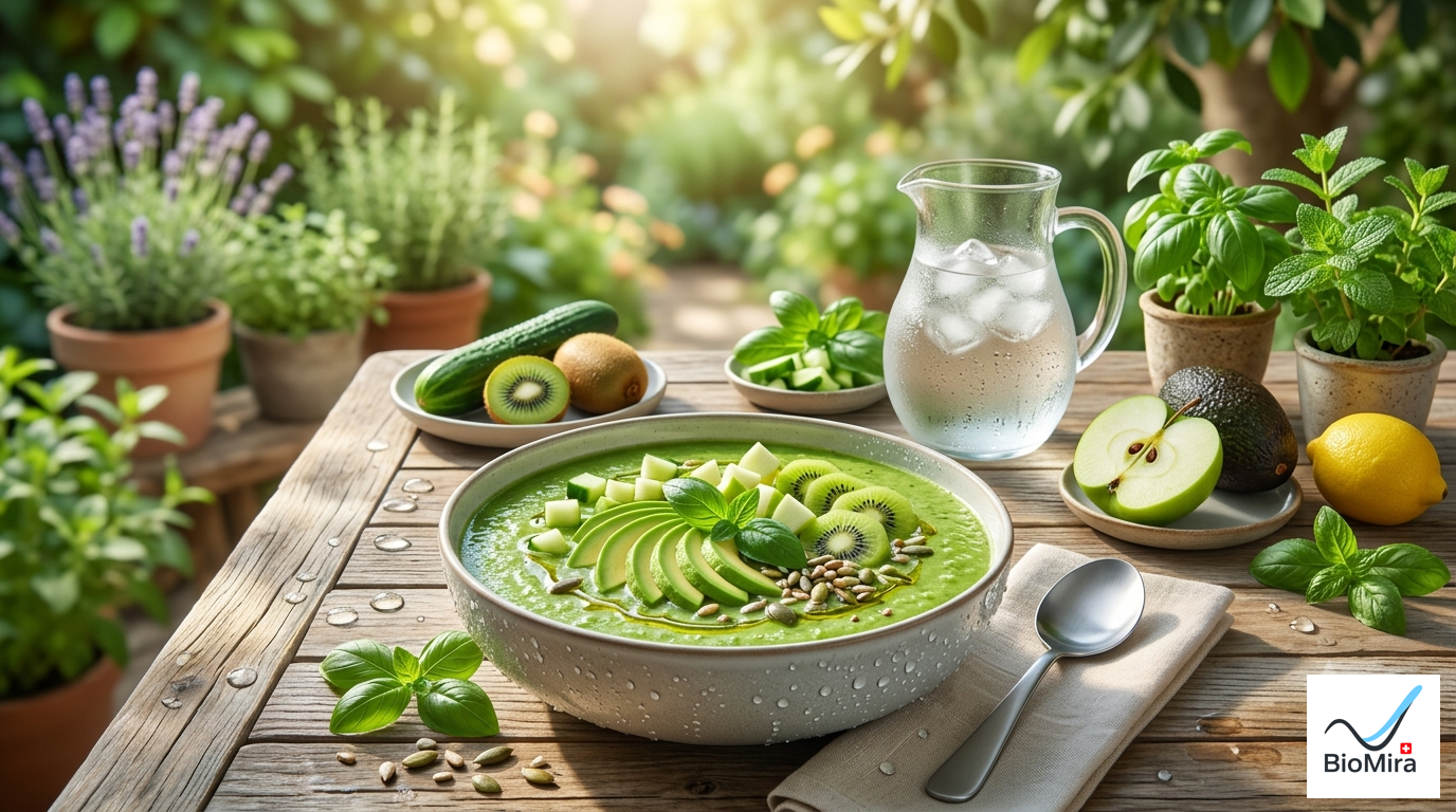 Gazpacho Vert « Terrain Fertile » - Concombre, Poireau Mariné, Pomme Verte & Kiwi